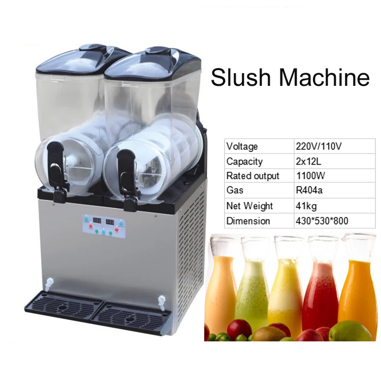 Commercial Stainless Steel Double Tanks Slush Machine Drink Dispenser Slush Machine Factory Price