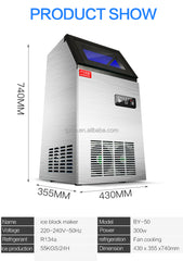 Automatic Refrigeration Equipment Blue Light Cube Icemaker Making Machine Professional Ice Maker Machine square Ice Maker