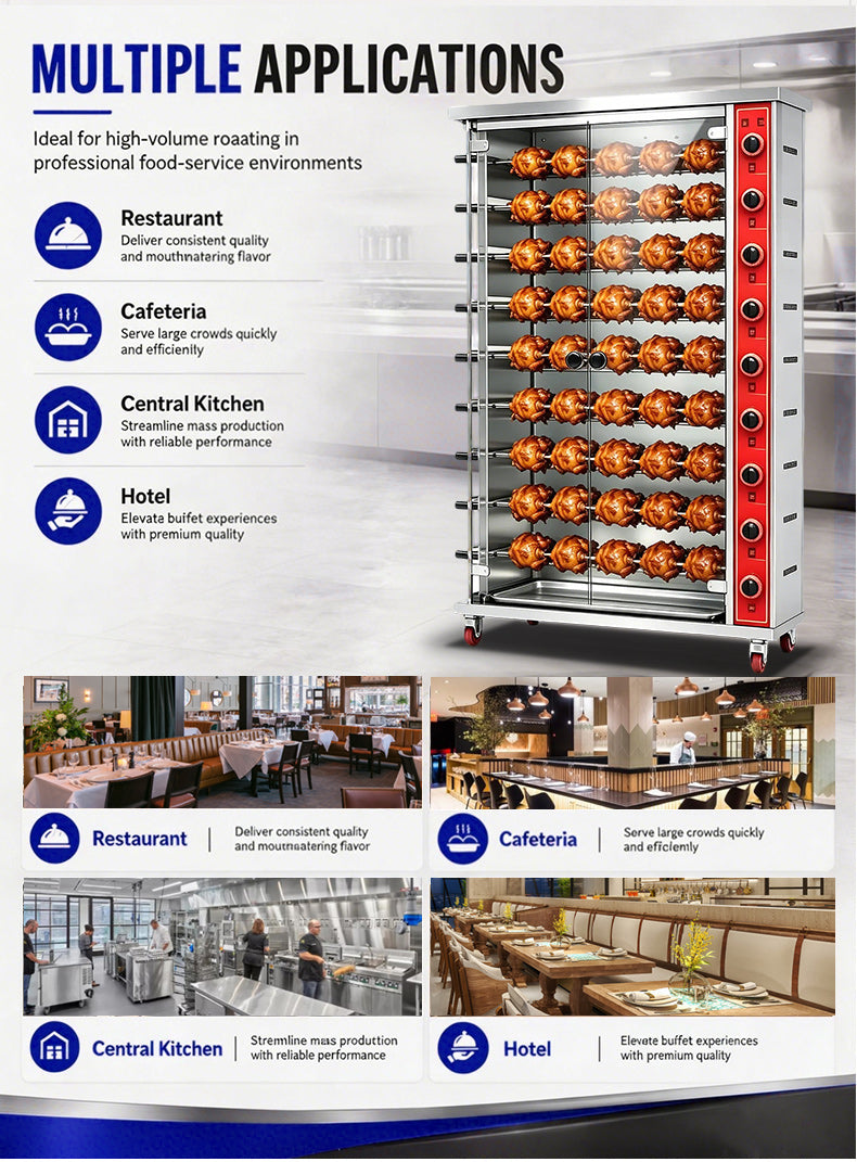 ITO-GJ6P Source Factory Commercial Equipment, Vertical Large Capacity Chicken Rotisserie