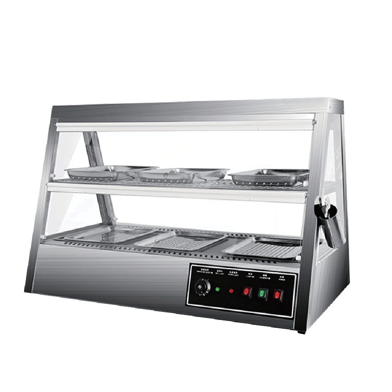 Commercial Kitchen Equipment Stainless Steel Electric Food Warmer Display Showcase 2*2