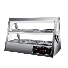 Commercial Kitchen Equipment Stainless Steel Electric Food Warmer Display Showcase 2*2
