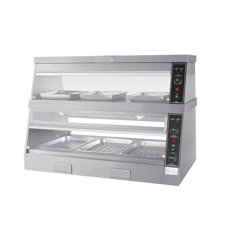 Hot Product Commercial Stainless Steel Glass Food Warmer Display Showcase for Kitchen Equipment
